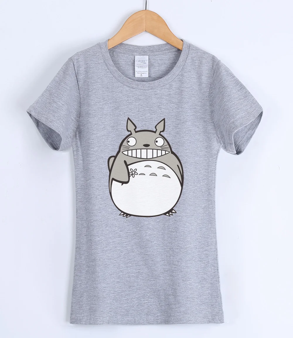 

Summer T-shirts For Women 2019 Short Sleeve Cotton Kawaii Anime Totoro Printed Female T-shirt Brand Clothing Top Shirt Totoro