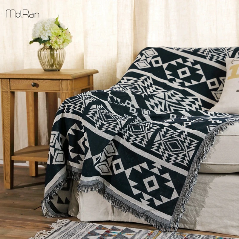 

Home Use Blanket India Style Geometric Pattern Throw Blankets for Beds Crochet Sleeping Chair Sofa Cover Thick Blanket for Home
