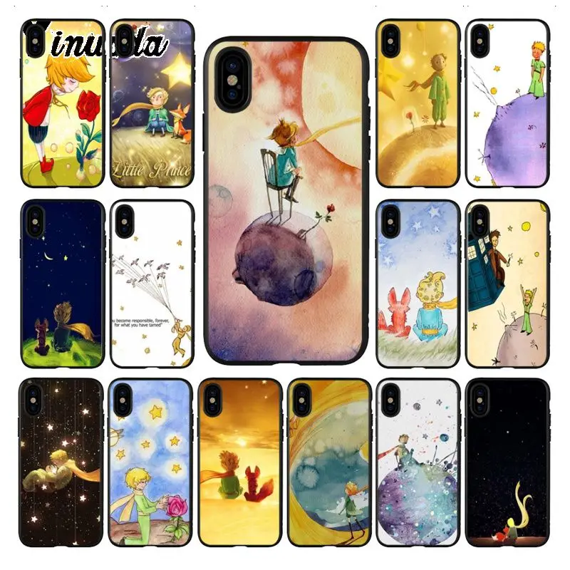 Yinuoda Маленький принц ТПУ черный чехол для телефона iPhone 5 5Sx 6 7 7plus 8 8Plus X XS MAX XR |