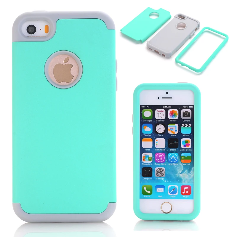 3 in 1 Impact Cover Hard&Soft Silicone Hybrid Case