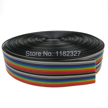 

(5 meters/lot) Flat Ribbon Cable UL2651 105C AWG28 20Pin 1.27mm pitch 5000mm long Rainbow Colors