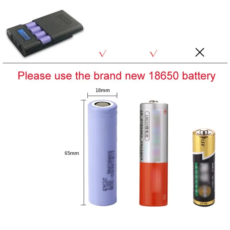 Anti-Reverse DIY Power Bank Box 4x 18650 Battery LCD Display Charger For iphone Jy20 19 Dropship