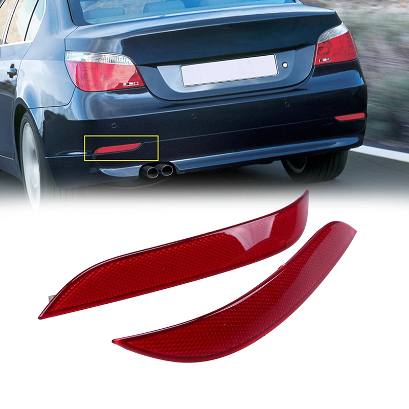 custom license plate POSSBAY Car Rear Bumper Reflector Light for BMW 5 Series E60 Sedan 2003 2004 2005 2006 2007 Pre-facelift Warning Reflective car decals