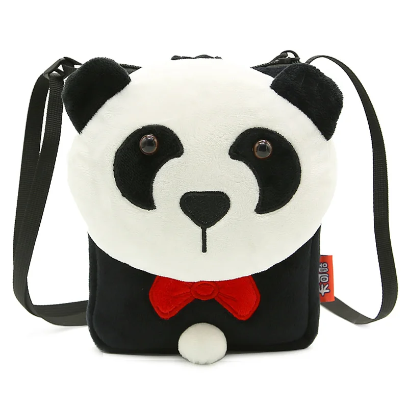 Cute Baby Bags Kids Small Flap Bag Soft Plush Fabric Cartoon Panda