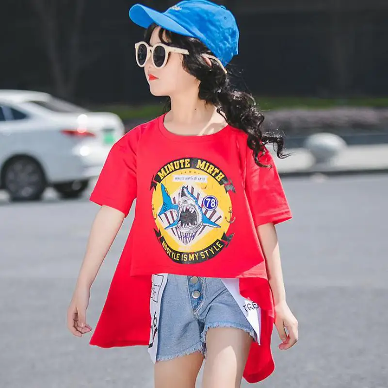 

2019 New Fashion Toddler Girls T Shirts Kids Clothes Short Sleeve Tops Tees Baby Girls T-Shirts Children Clothing Blusas 10 12 T