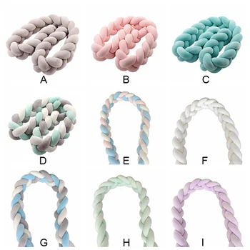 

Braided Nursery Bed Cradle Decor Lovely Bed Bumper Children Room Hand Woven Knots Crib Baby Bed Bumper Newborn Knot Gift
