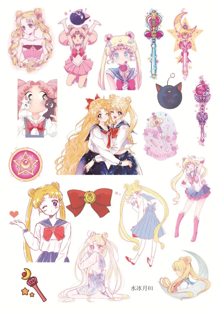 

1pcs Kawaii Japanese cartoon character Sailor Moon Decorative Stickers DIY Scrapbooking photo Label Diary Album Stickers Escolar
