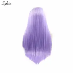 Sylvia прямые длинные волосы светло фиолетовый мягкие волосы синтетический синтетические на кружеве Искусственные парики натуральный
