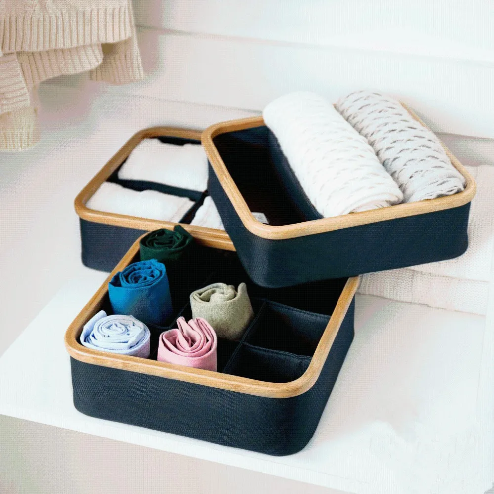 Underwear Bra Socks Storage Box Container Multi Space Design 3/4/9