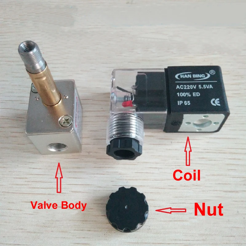 1 пара 1/8 дюйма безмасляный воздушный компрессор электромагнитный клапан 220 В 380 В разгрузчик рельеф электромагнитный клапан нормально Cloesed с индикатором