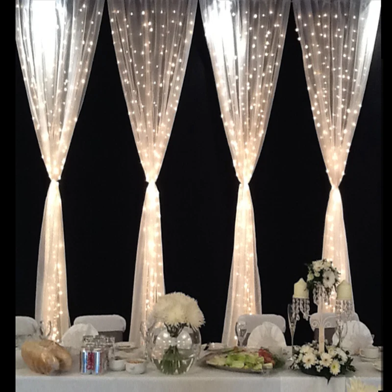 

kaslam 4.5X3M LED curtain string light 300Leds AC220V Fairy lighting for Window Foyer lamps Xmas Wedding Party Decoration EU/US