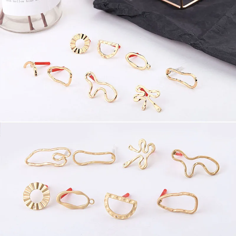 

Diy jewelry making 20pair/lot geometry Polygon shape alloy fashion women stud earrings fit earring pendant accessory