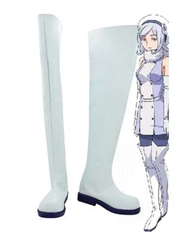 

Gundam Build Fighters Aila Jyrkiainen White Cosplay Boots Shoes Anime Party Cosplay Boots Custom Made for Adult Women Shoes