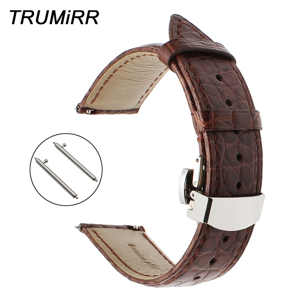 18mm 20mm 22mm Real Alligator Watchband Quick Release Genuine Leather