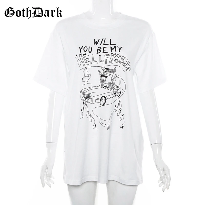 Will You Be Me Hell Friend Aesthetic Streetwear White T-shirts Print OG660