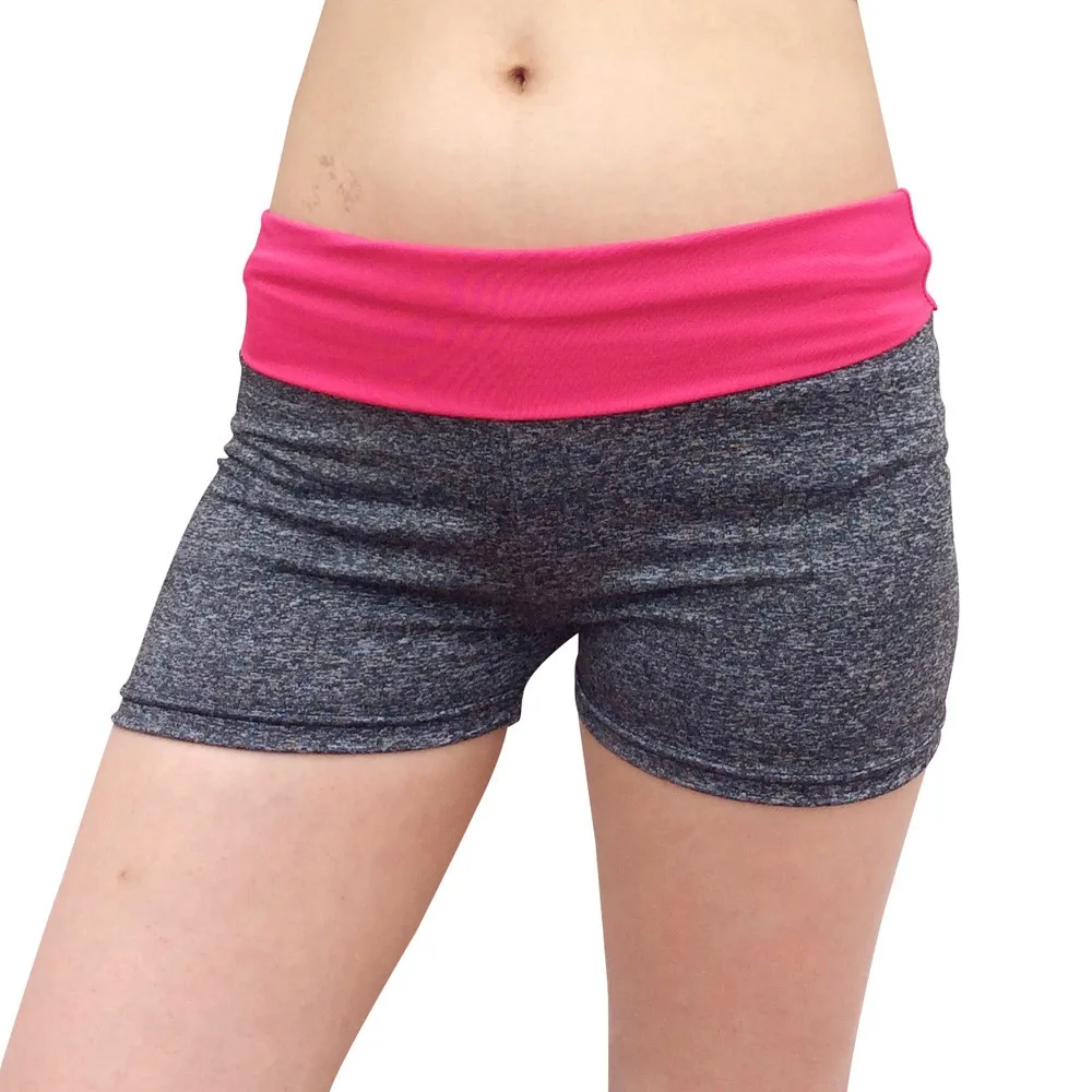 2019 Women's sexy yoga shorts low waist dual-use yoga shorts gym fitness quick-drying stretch sports three-pants for ladies 40J1 (7)