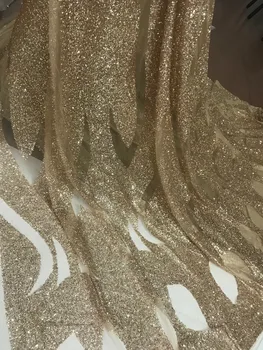 

Latest JIANXI.C-8509 african glued glitter lace fabric high quality nigerian mesh lace