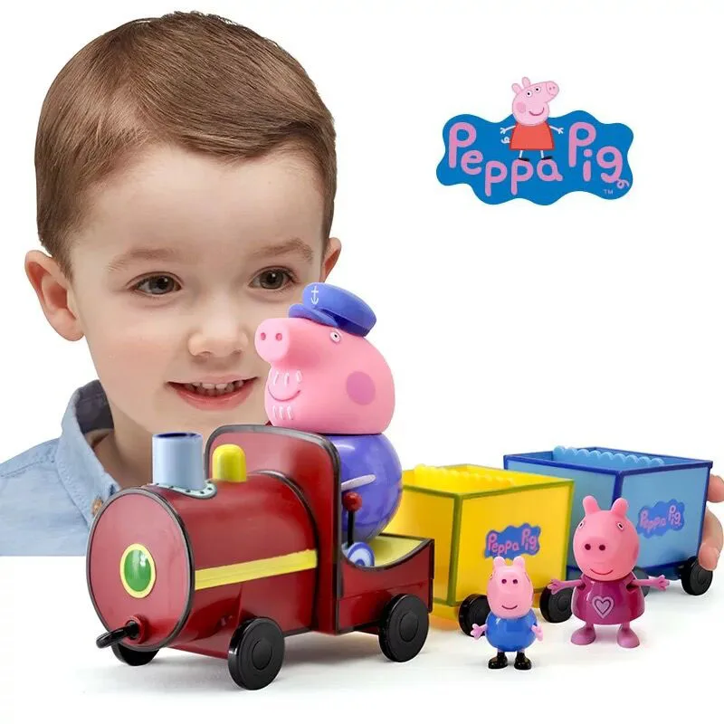 

2019 Genuine Peppa Pig Scene simulation peppa pig Microphone figure peppa george kids Birthday toy gift with light and sound Hot