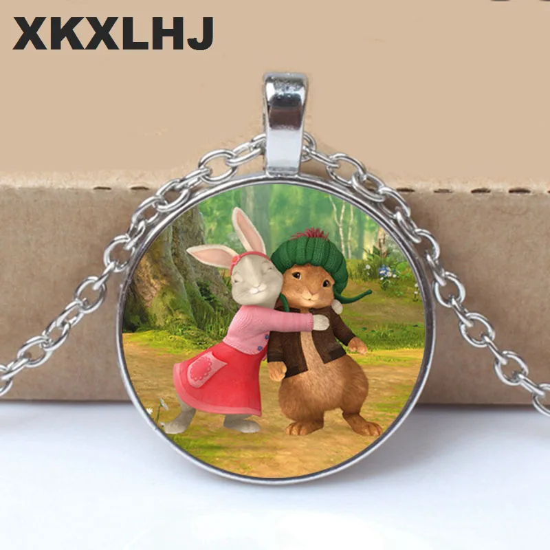 

HOT! Fashion Peter Rabbit Necklace Beatrix Potter Pendant Jewelry Glass Dome Pendant Necklace