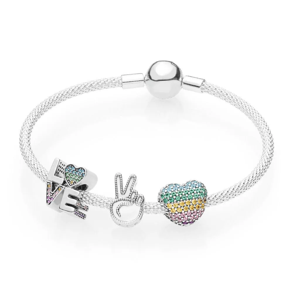 

Kaliyah Premium Quality 925 Silver Charme Beads In Fall 2019 New Fun Love Heart Sim Rainbow Bracelet Suite Present From Valentine