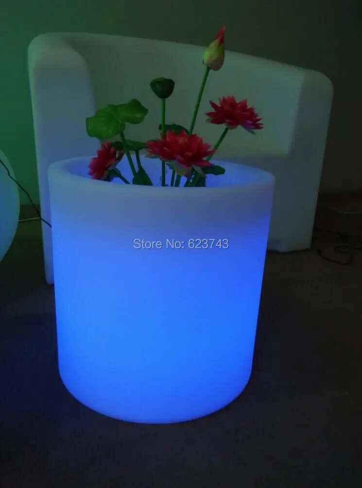 Waterproof Multi-Colors LED Light slide vaso pots i-pot Champagne Ice Bucket Rechargeable luminous Round Barrel coolers H40cm