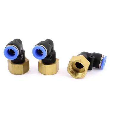 

1/2" PT Female Thread to 10mm Coupler 90 Degree Quick Push in Fittings 3 Pcs
