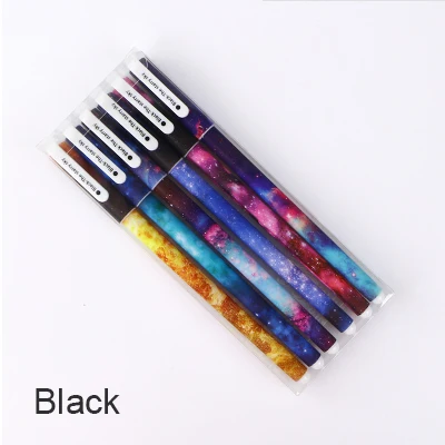 6 шт./лот цветные и черные милые Мультяшные гелевые ручки для студентов милые ручки материал canetas escolar канцелярские принадлежности papelaria - Цвет: Style 01 Black