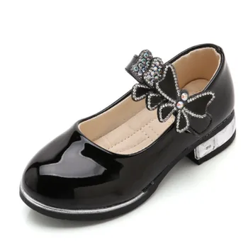 

Xinfstreet Kids Girls Shoes Bowknot Single Children Princess Shoes Fashion Party Wedding Girls High Heels Shoes Size 26-36
