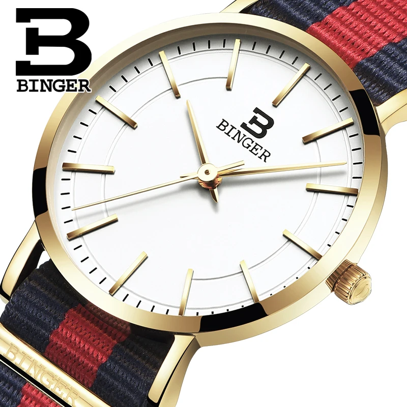 Switzerland BINGER women watches luxury brand ultrathin limited edition Waterproof lovers s quartz Wristwatches B 3050W