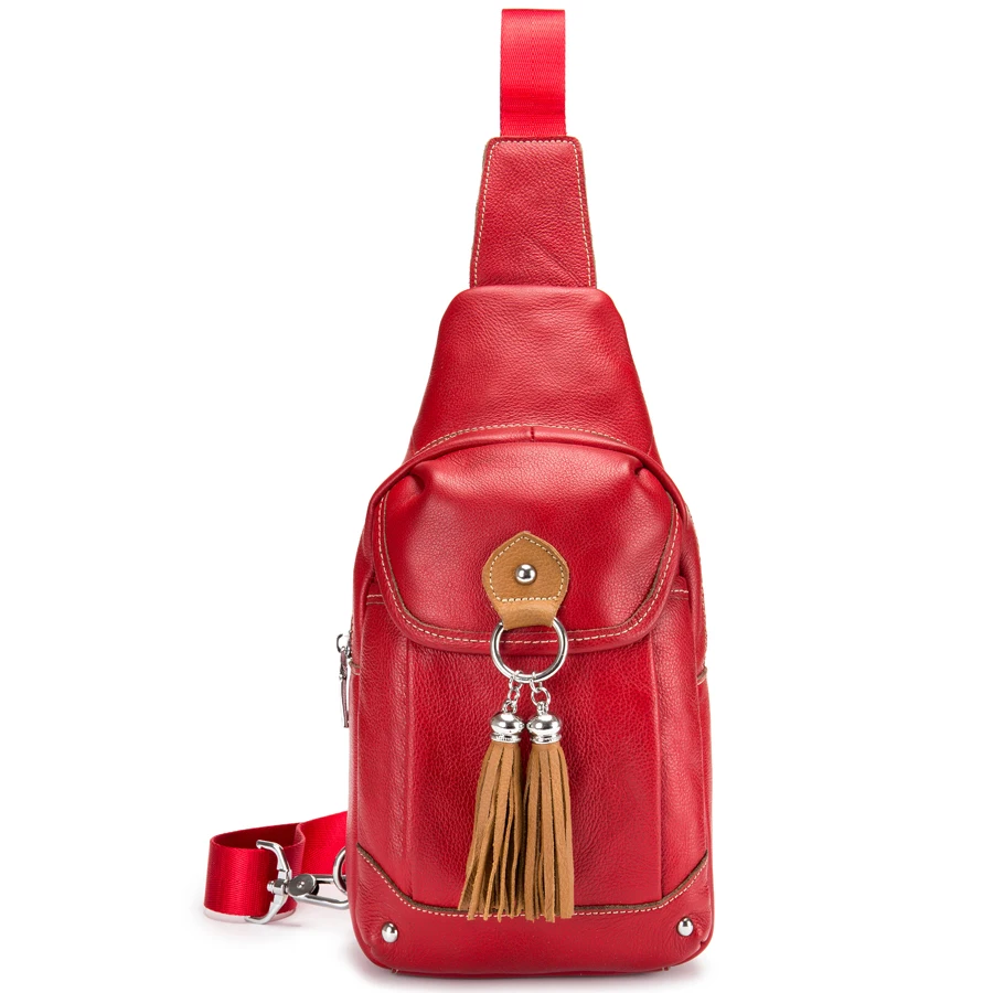 Buy Brand Fashion Genuine Leather Tassel Chest Pack