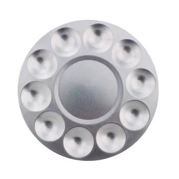 

1Pcs 10 Well Round Artist Watercolours Paint Mixing Palette Tray aluminum