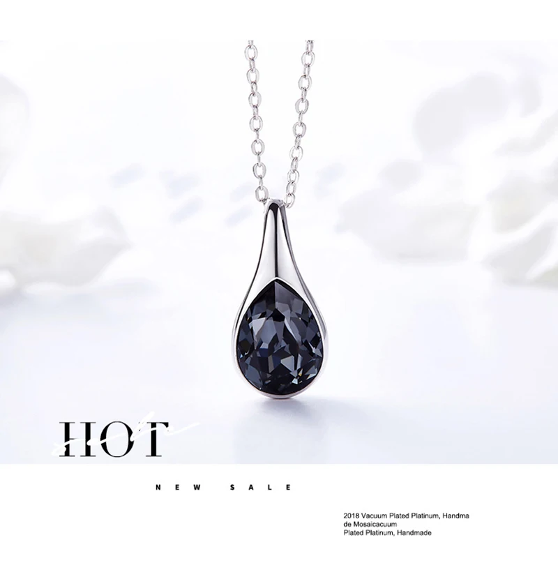 Malanda Water Drop Pendant Necklaces For Women New Fashion Crystals From Swarovski Necklace Elegant Wedding Party Jewelry Gift