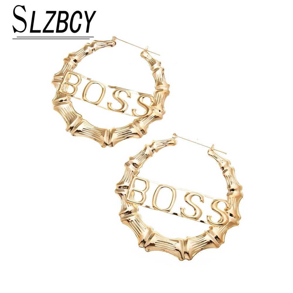 

New Punk Big Round Circle Cuff Hoop Earrings Pure Gold Color Boss Twisted Hoop Earrings for Women ZA Jewelry Accessories