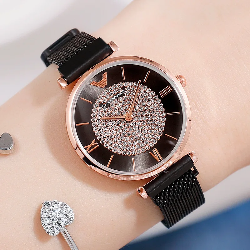 

New Woman Watch 2018 Luxury Brand Women's Diamond Quartz Wristwatches Casual Designer Magnetic Waterproof Clock relogio feminino