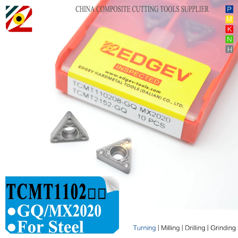 Твердосплавные вставки EDGEV Cermet TCMT110202 TCMT110204/08 GQ MX2020 токарный станок с ЧПУ для