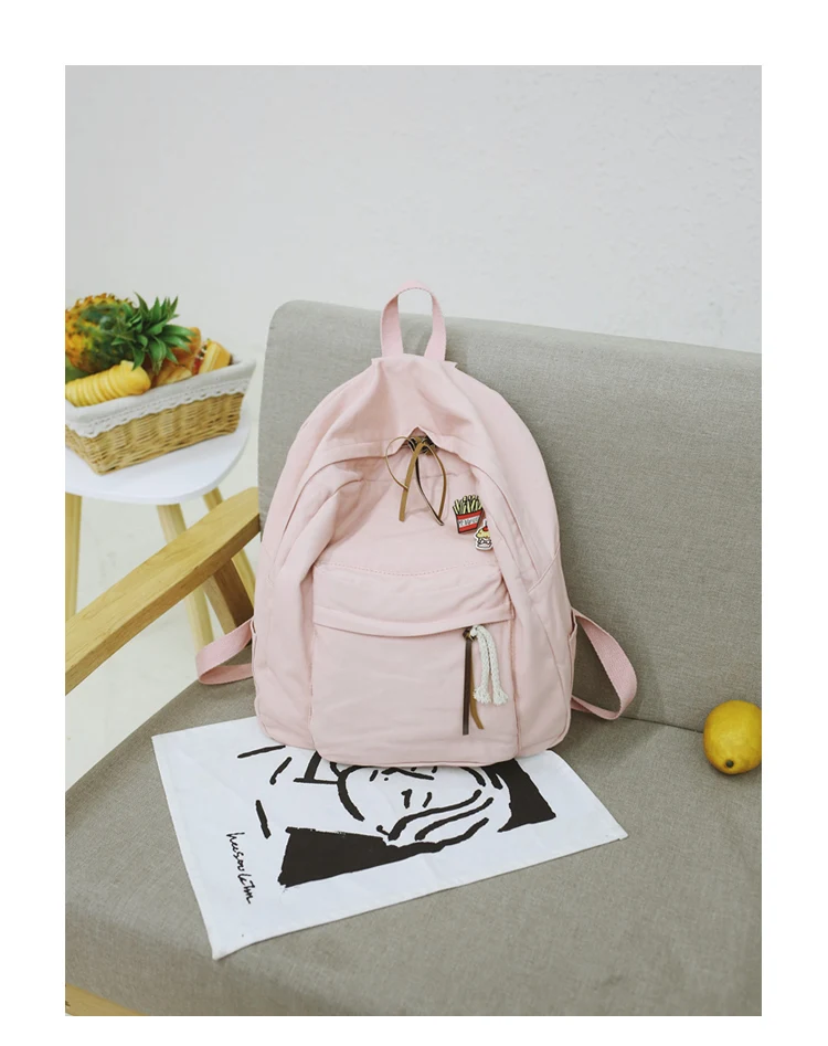 Menghuo Women Backpack for School Teenager Girls Vintage Stylish School Bag Ladies Cotton Fabric Backpack Female Bookbag Mochila (49)