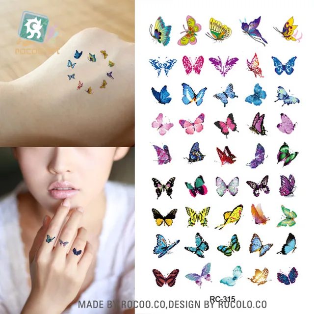 Waterproof Temporary Tattoo Stickers Glitter Colorful Butterfly Fake Tattoo Water Transfer Tattoo Taty Body Art Waterproof Temporary Tattoo Stickers Glitter Colorful Butterfly Fake Tattoo Water Transfer Tattoo Taty Body Art