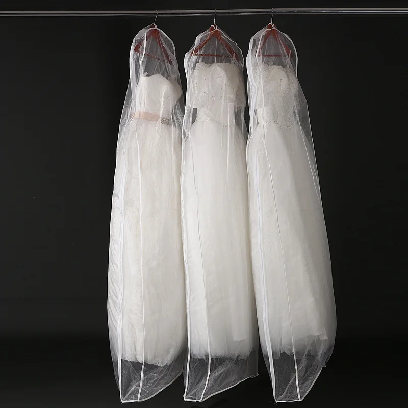 

Transparent Bridal Veil Dust Cover with Zipper Omniseal Extra Large Wedding Gown Bag Clothing Dust Cover for Evening Dress