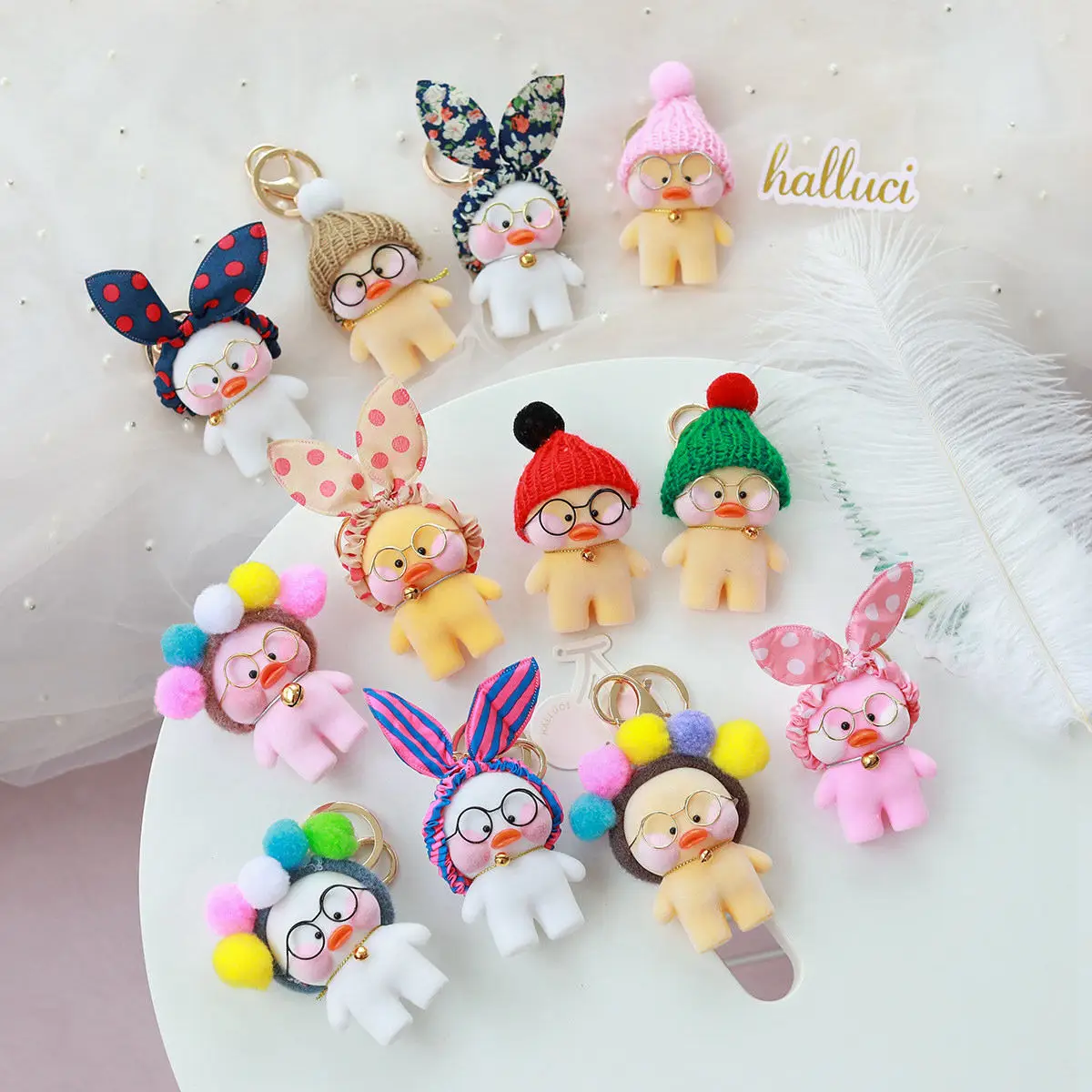 Kawaii LaLafanfan брелок с подвеской в виде утки для кафе милый украшения автомобиля