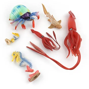 

Simulation Squid/Hippocampus Marine Animal Figure Collectible Toys Ocean Animal Action Figures Kids Plastic Cement Toys