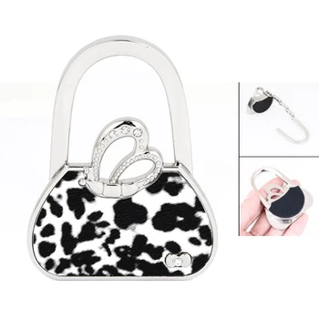

10X Wholesale Leopard Print Handbag Style Foldable Table Hook Purse Hanger Holder