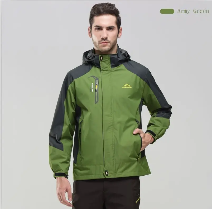 Новая мужская куртка Весенняя ветрозащитная водонепроницаемая куртка флисовая походная куртка наружные спортивные горные куртки 12320A - Цвет: Army Green
