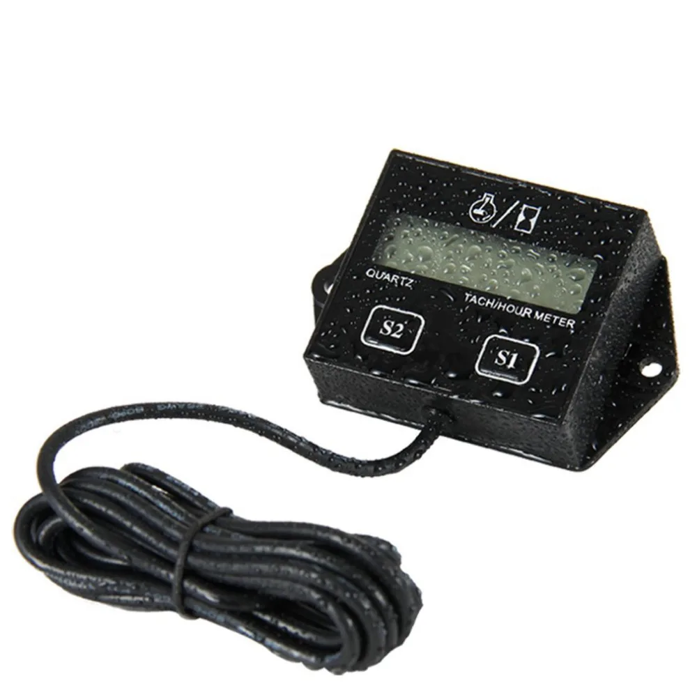 

Tachometer Hour meter motorcycle 2&4 Stroke gasoline Engine Spark Boat/Motocross/Bike 12V CAR LCD display NOT included battery