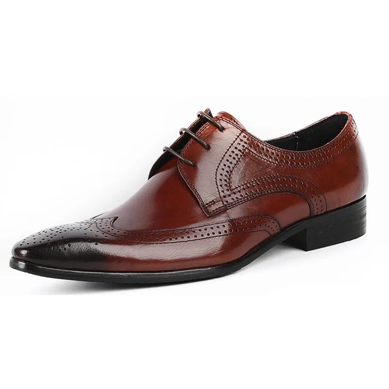Diseñador Negocios Punta La Brown Boda Grimentin Oficina Cuero Para Hombre Oxford De Auténtico 2018 Formales Lujo Estrecha Italiano Zapatos qw1fAaxv