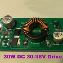 2 шт. 30Вт постоянный ток Светодиодный драйвер DC12V для DC30-38V 1000mA для 30Вт чип Мощность светодиодный