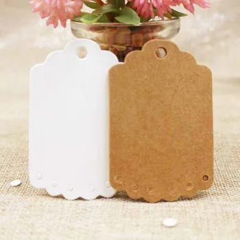 

200pcs Kraft Paper Tag tree Shape Label Wedding Event Note pure white Wish Greeting Card decorative Gift Hang Tag