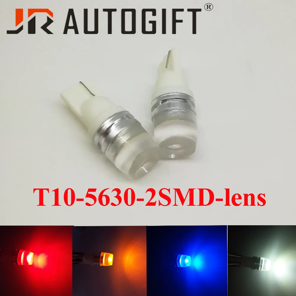 

100PCS Car LED Bulb T10 2SMD 5730 Chip 12V 24V 2W 194 501 Cold White red yellow blue Color W5W wedge Auto Lamp