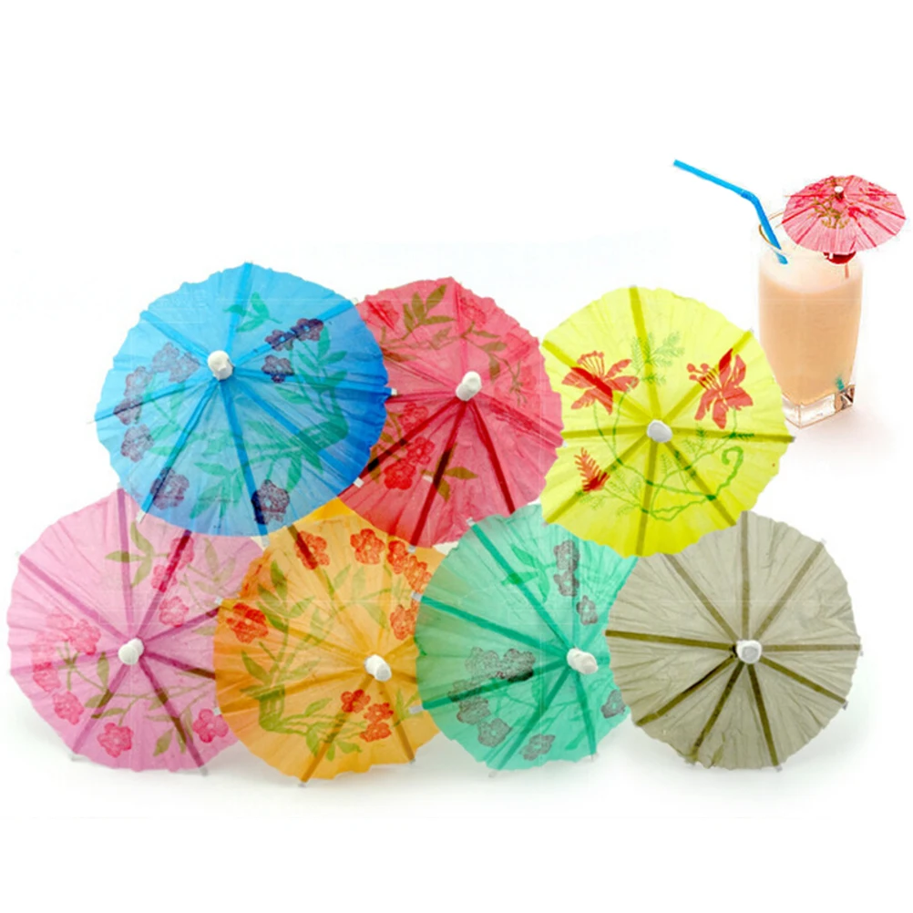 New 144Pcs/Box Paper Drink Cocktail Parasols Umbrellas Luau Sticks POP