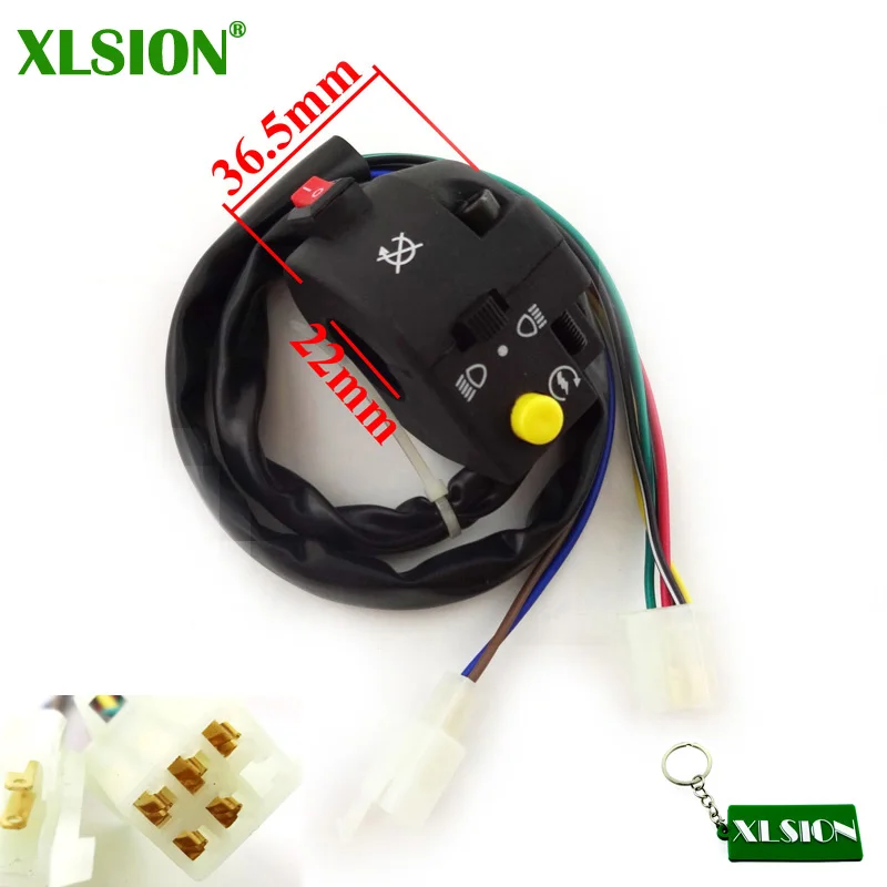 

XLSION 7 Wires ATV Left Handle Switch Control Assy Plastic 3 functions For 50cc-110cc 125cc Kazuma Taotao Sunl Quad Go Kart Moto