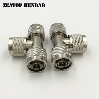 

20Pcs Brass T Type 3 Three N Male Switch Jack 1 X N Male Plug to 2 X N Male Jack 3 Way RF Coaxial Connector Adapter High Quality
